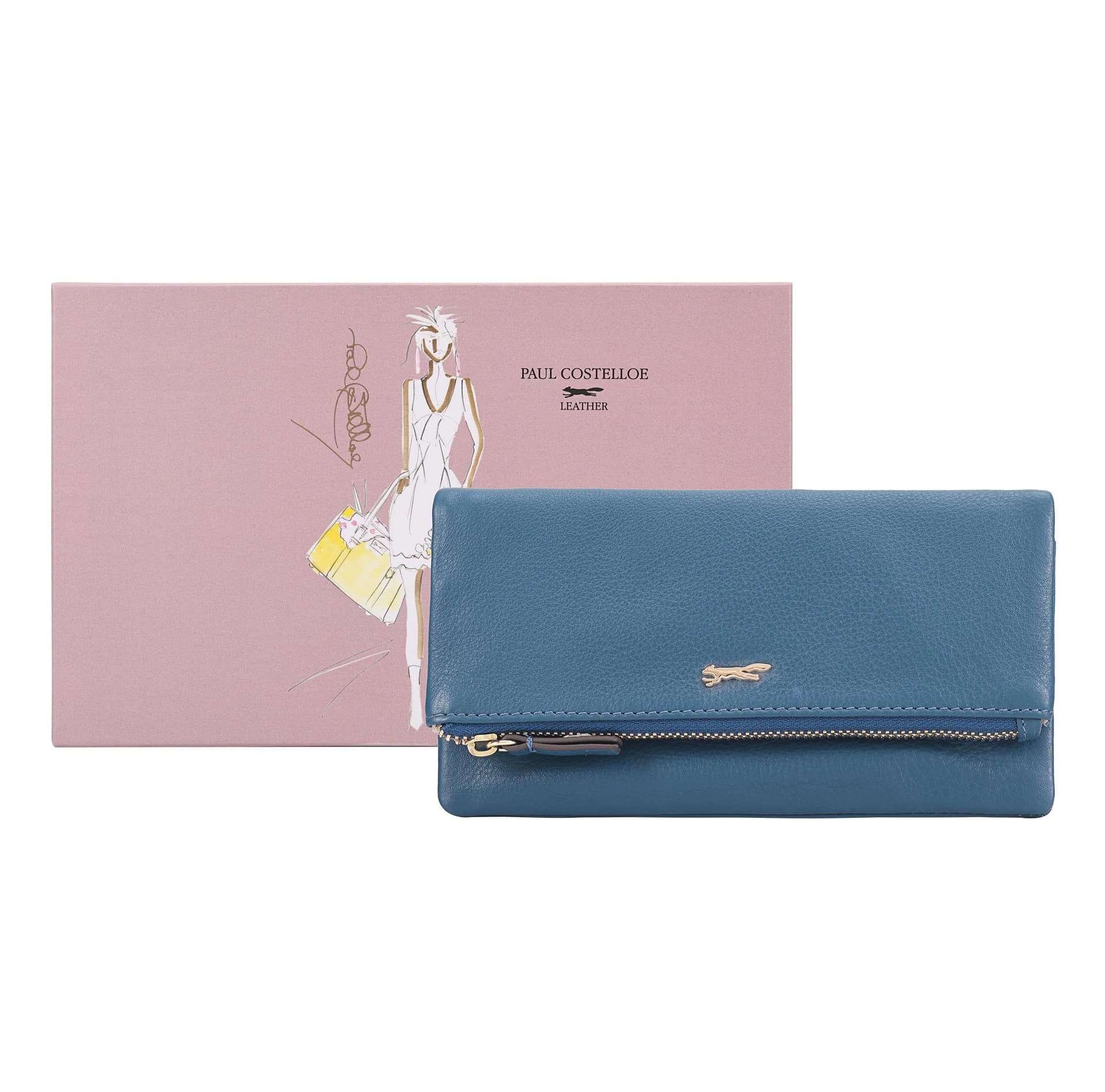 Paul Costelloe Paul Costelloe Women's Kiso Leather Purse in Dark Blue