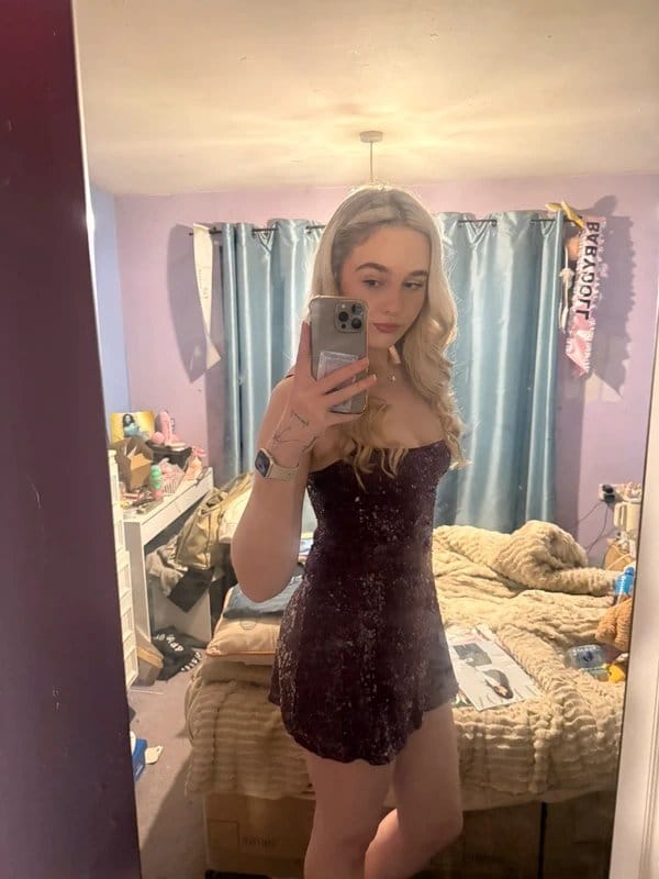 Bershka Burgundy Sequin Bodycon Dress