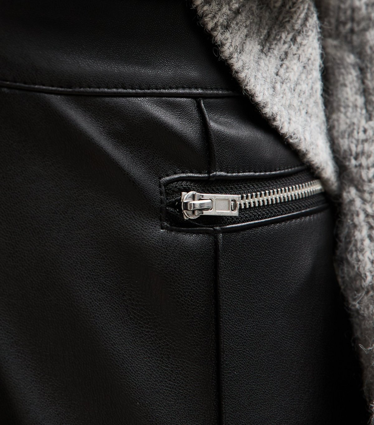 New Look Women's Petite Black Faux Leather Biker Leggings New Look - 4