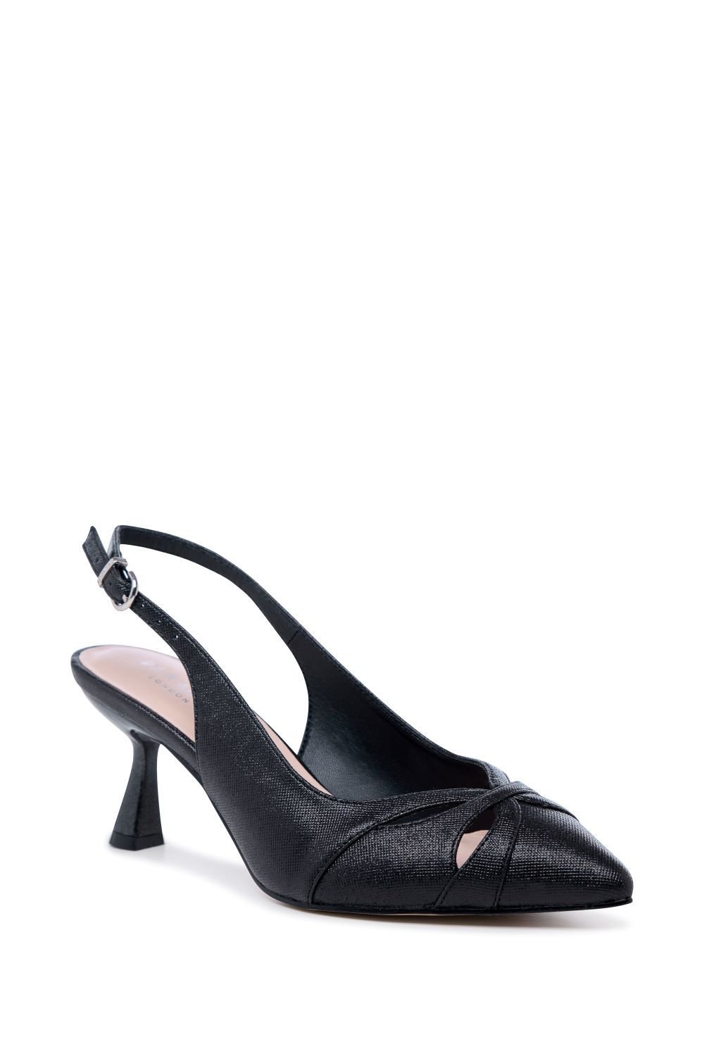 Paradox London Paradox London Women's 'Fairmont' Wide Fit Mid Heel Sling Backs in Black - 2