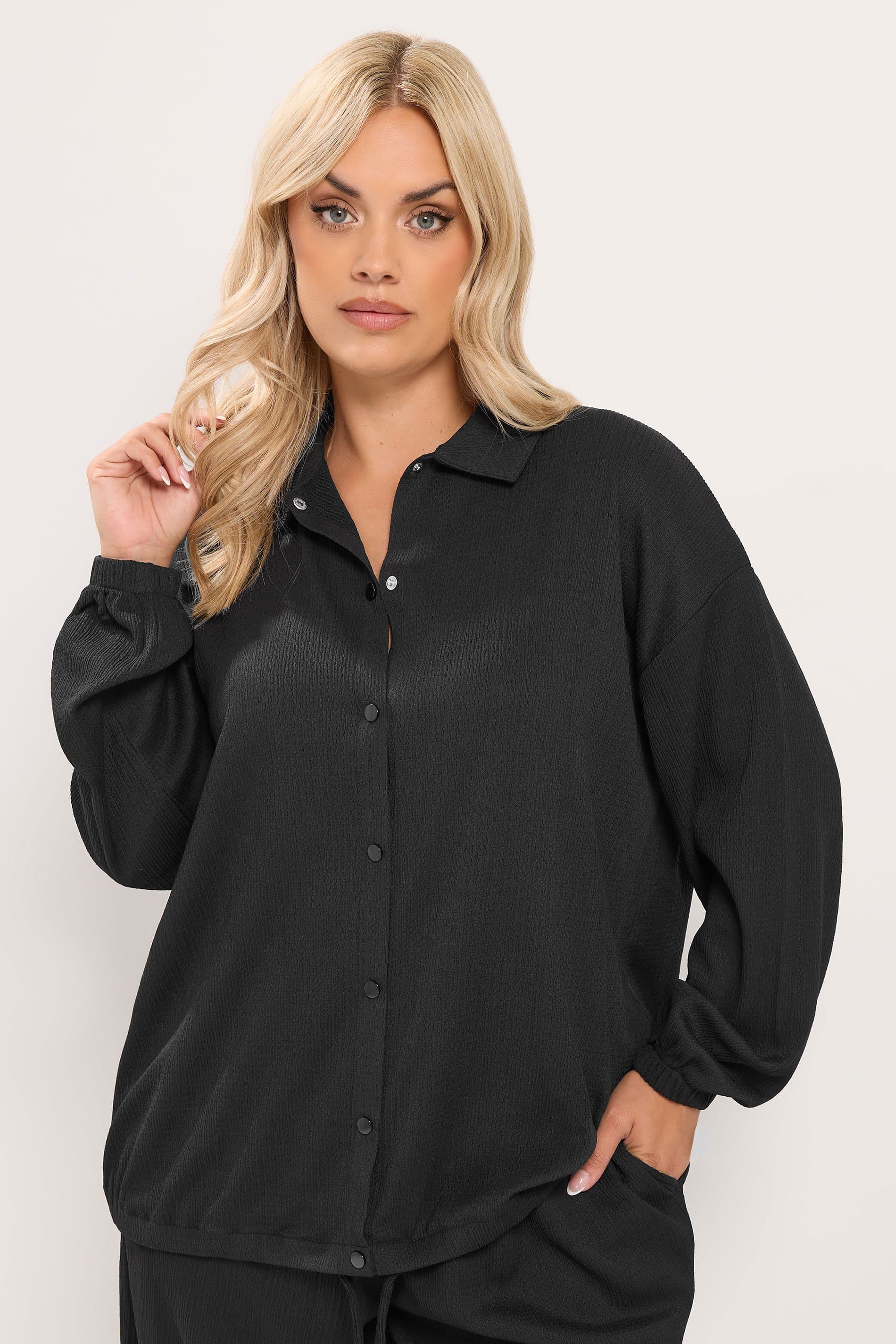 Yours Plus Size Black Textured Jacket