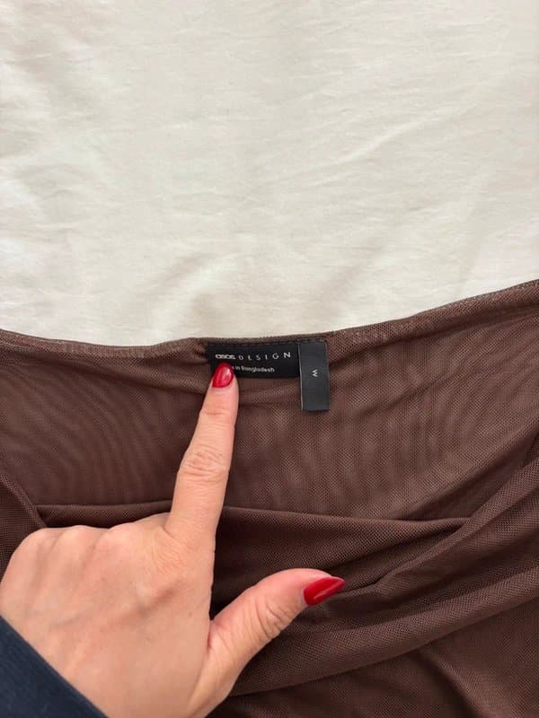 ASOS Design ASOS design mesh ruched top in chocolate