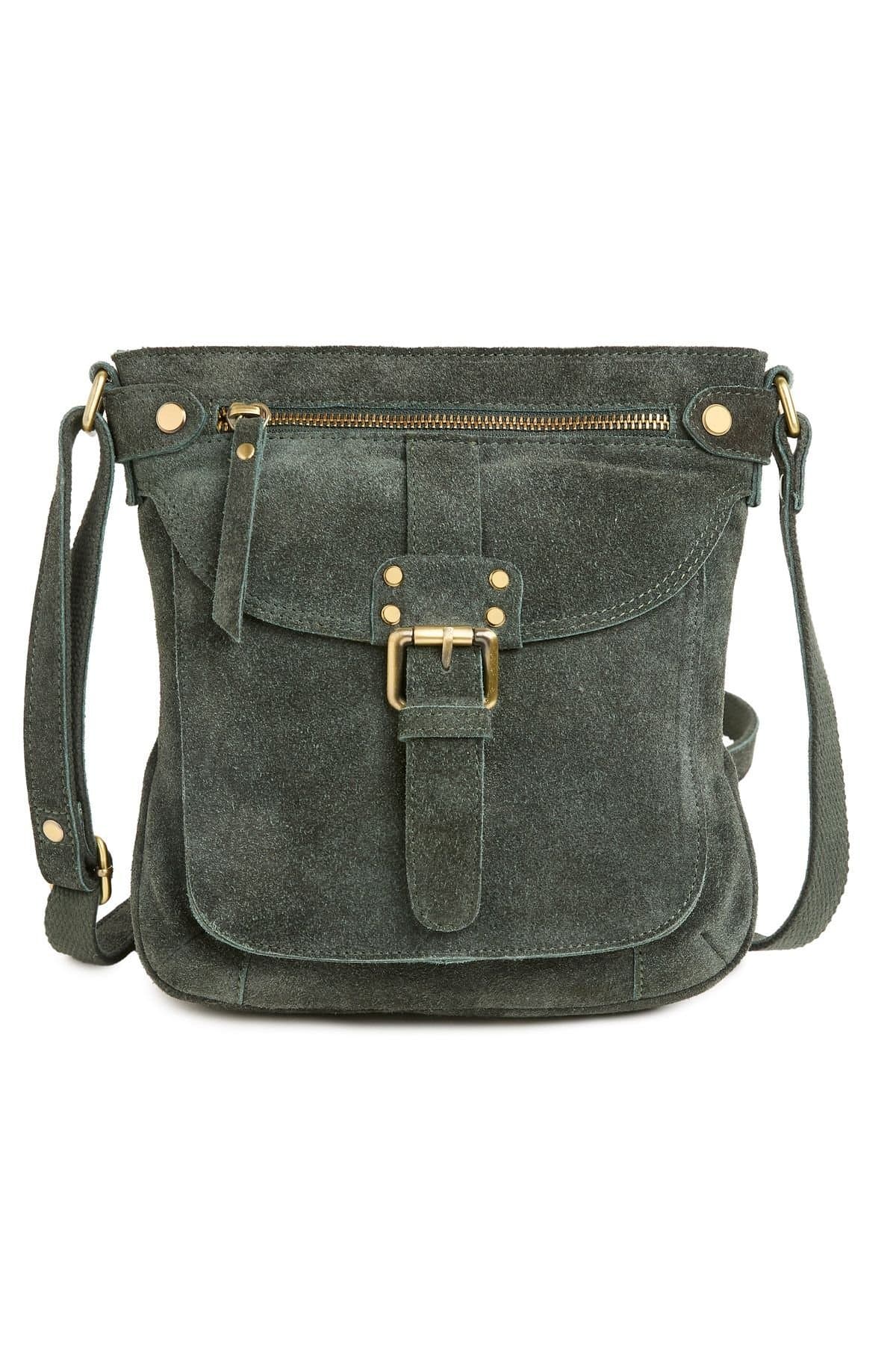 Celtic & Co Celtic & Co Bottle Green Leather Crossbody Bag