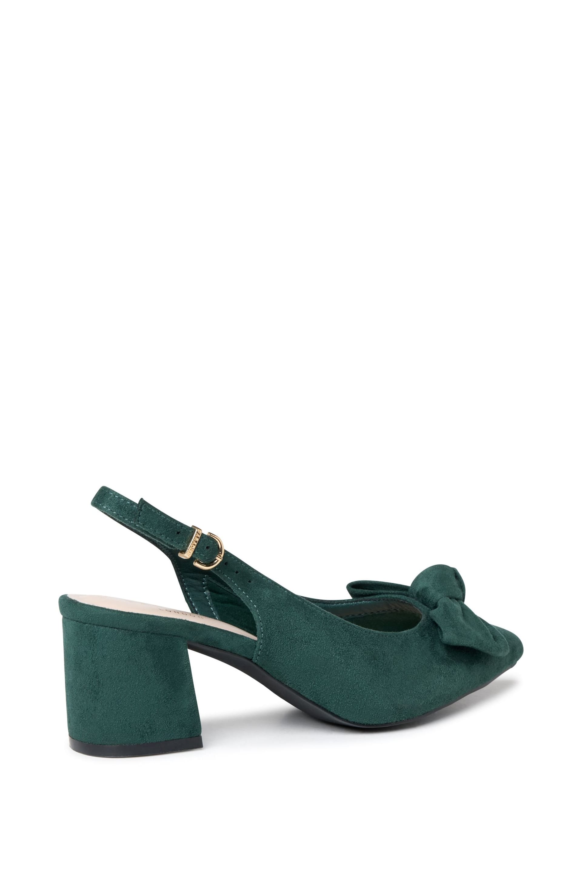 Paradox London Paradox London Women's Floriana' Wide Fit Block Heel Slingback Shoes in Green - 4