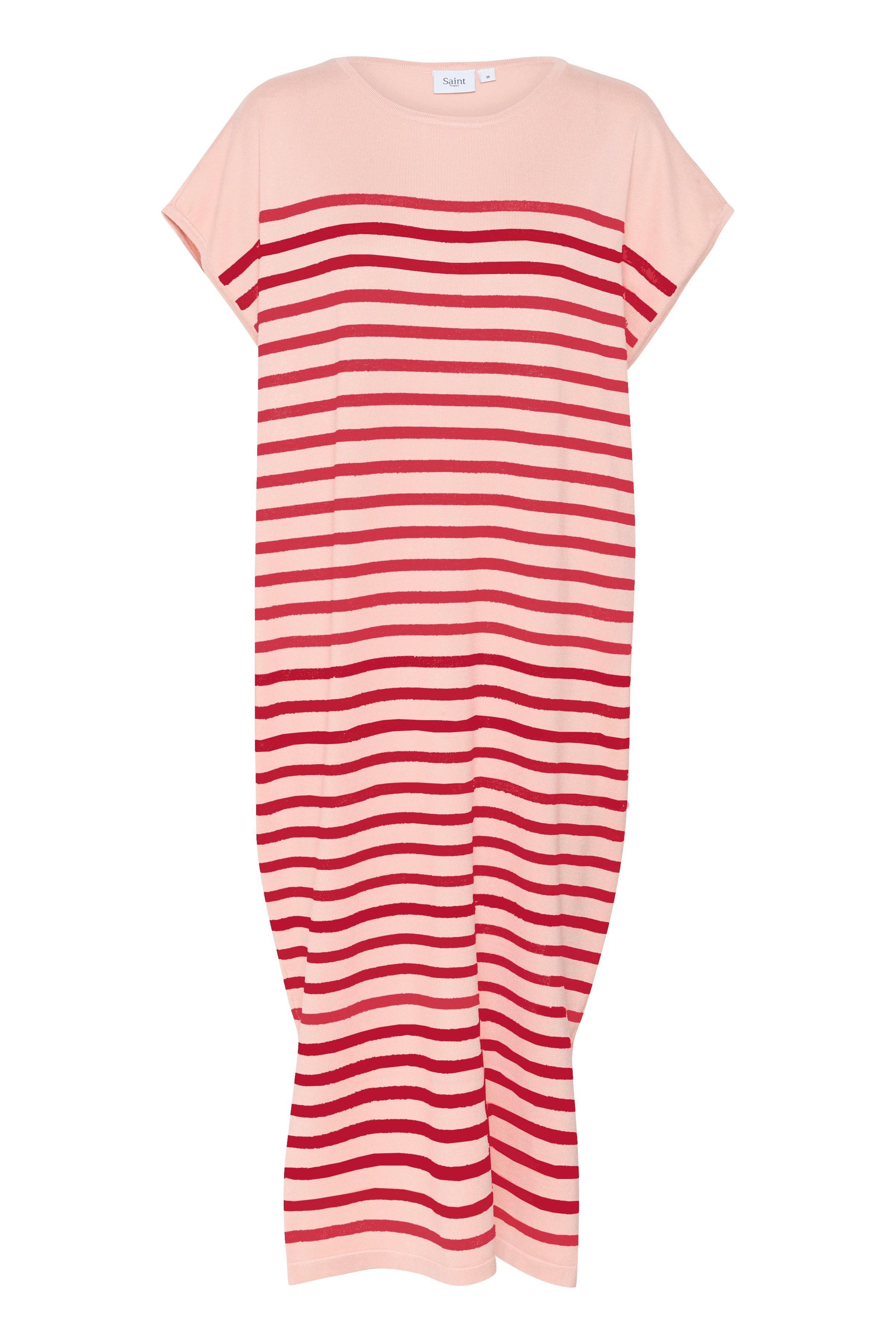 Saint Tropez Saint Tropez Women's MilaSZ Striped Short Sleeve Midi Dress in Pale Pink - 2