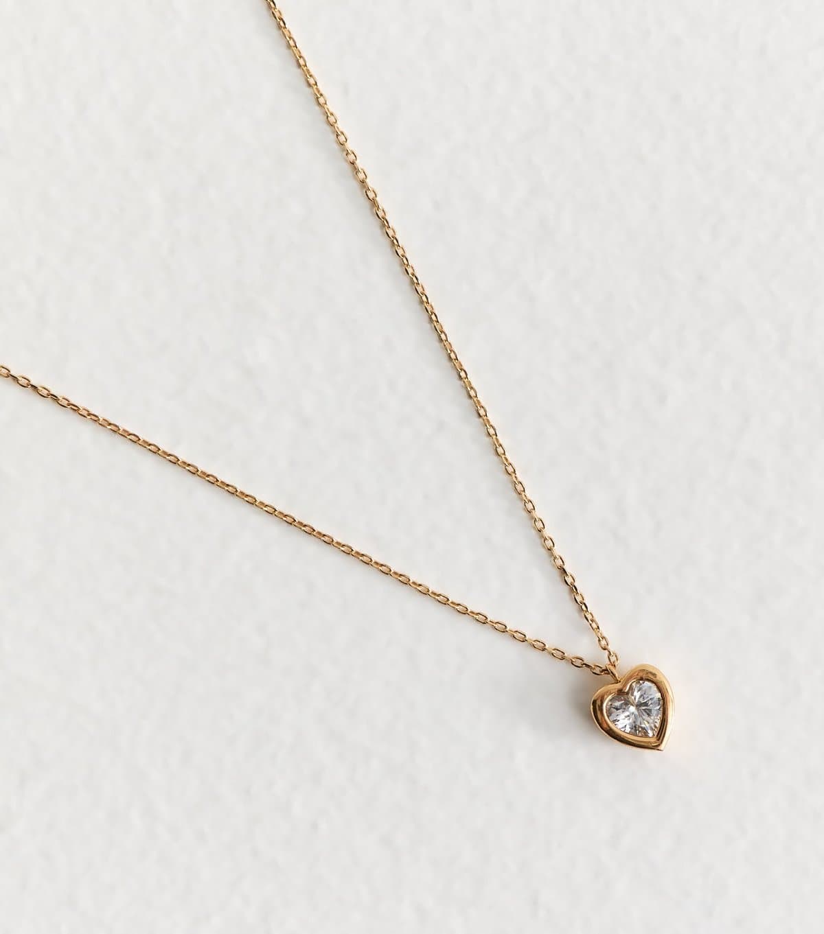New Look New Look Gold Tone Cubic Zirconia Heart Pendant Necklace