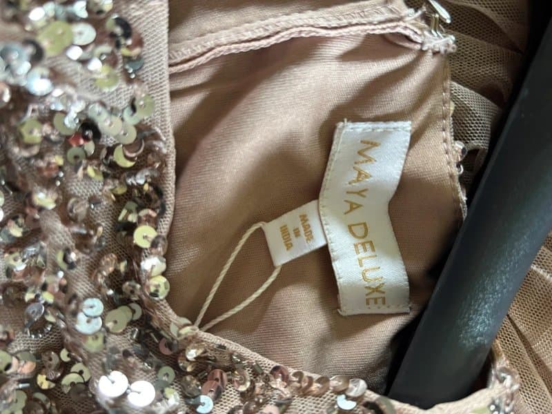 Maya Deluxe Maya Deluxe Maxi Tulle Dress – Taupe Blush – Size 12 – BNWT