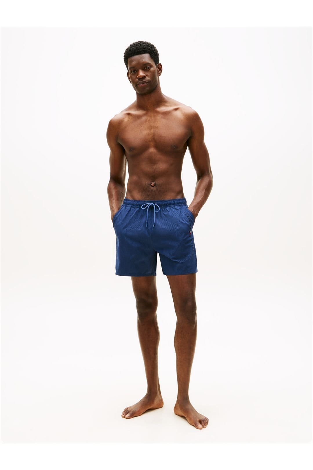 Tommy Hilfiger Tommy Hilfiger Men's Medium Drawstring Swimshort Aegean Sea / Desert Sky Ithaca in Navy - 4