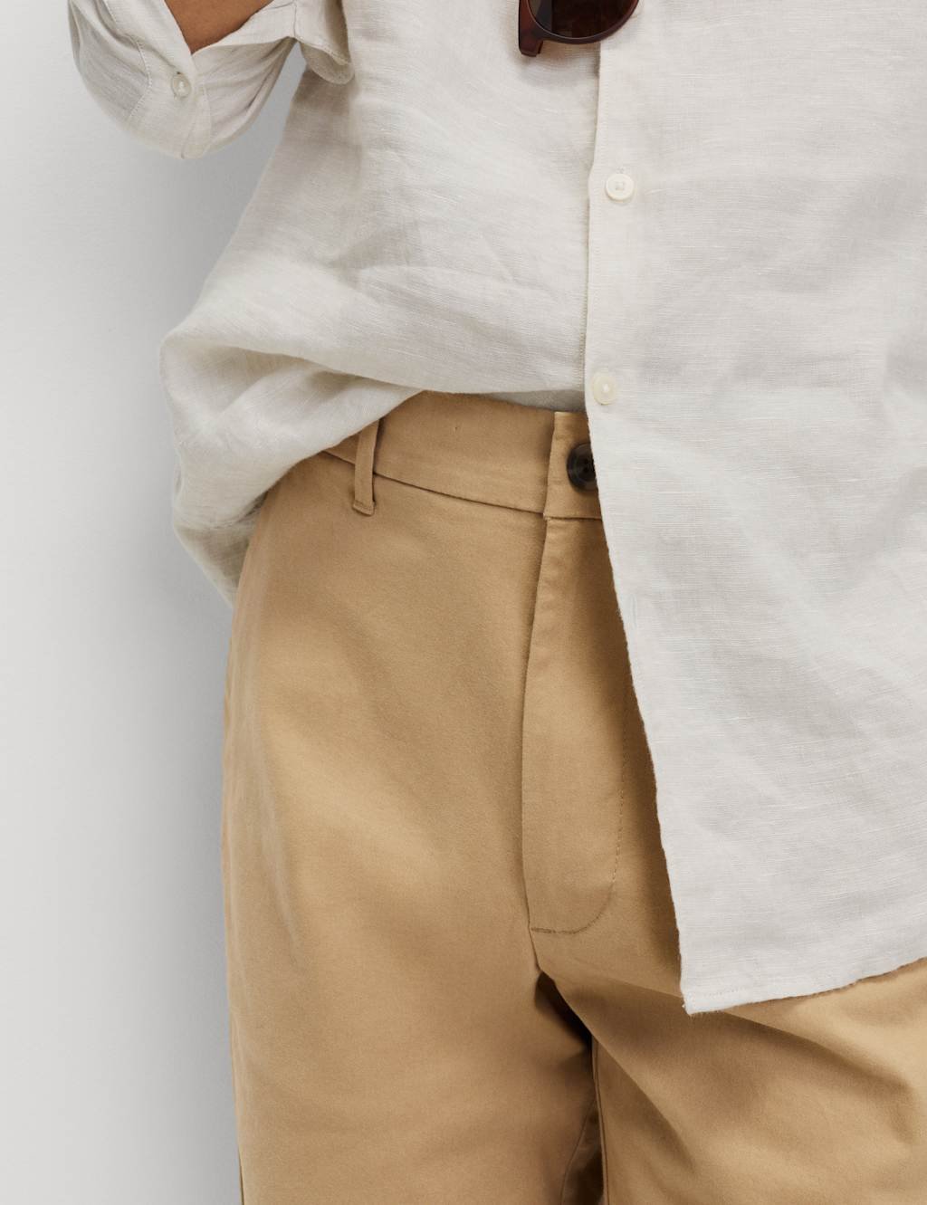 Marks & Spencer M&S 2 Pack Slim Fit Stretch Chino Shorts Sand - 2