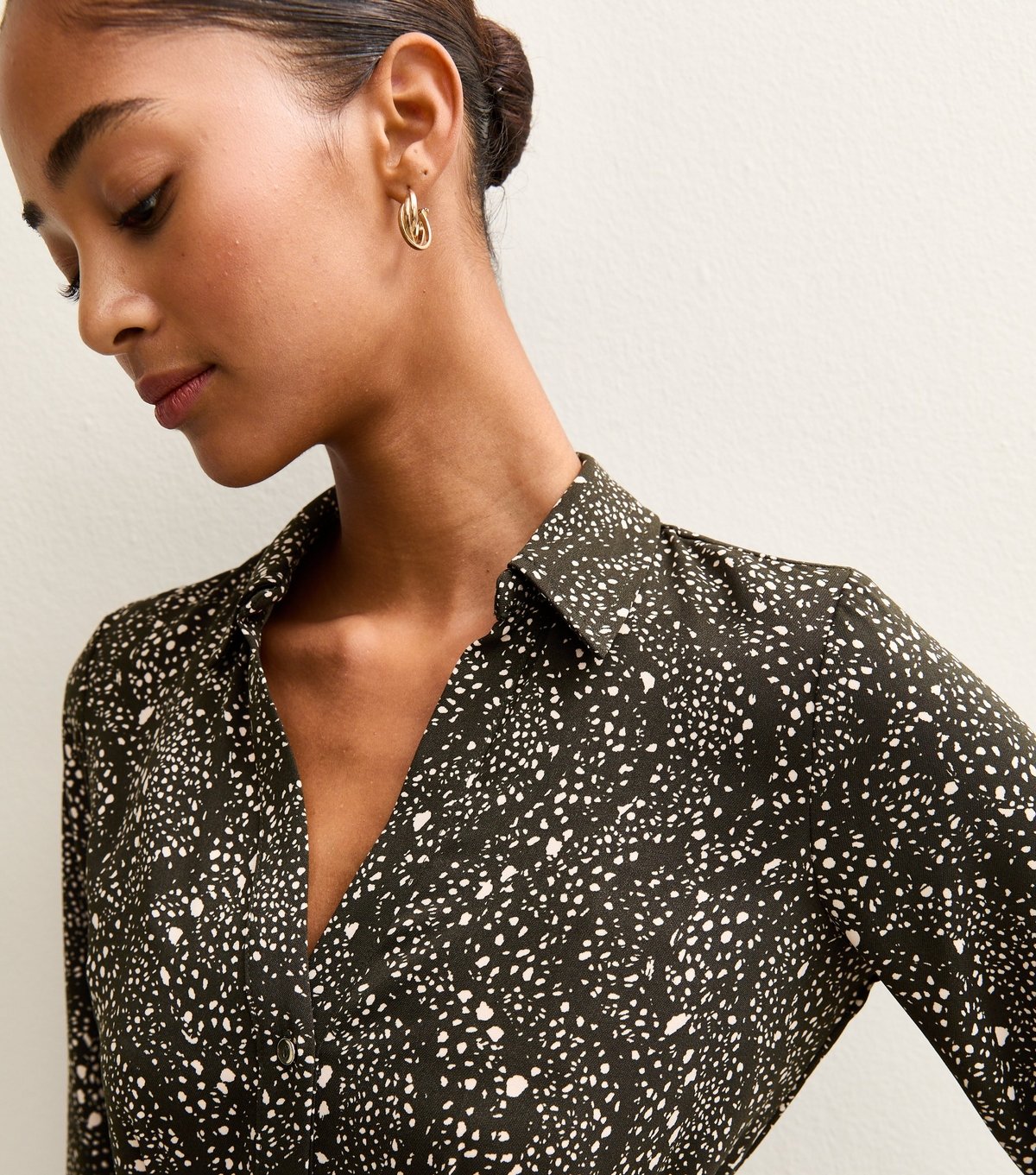 New Look Women's Green Patterned Belted Shirt Dress New Look - 2