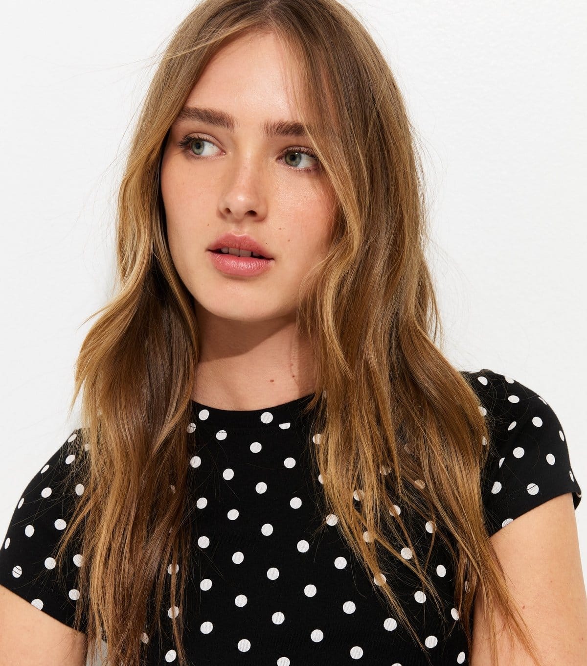 New Look Black Polka Dot Baby Tee
