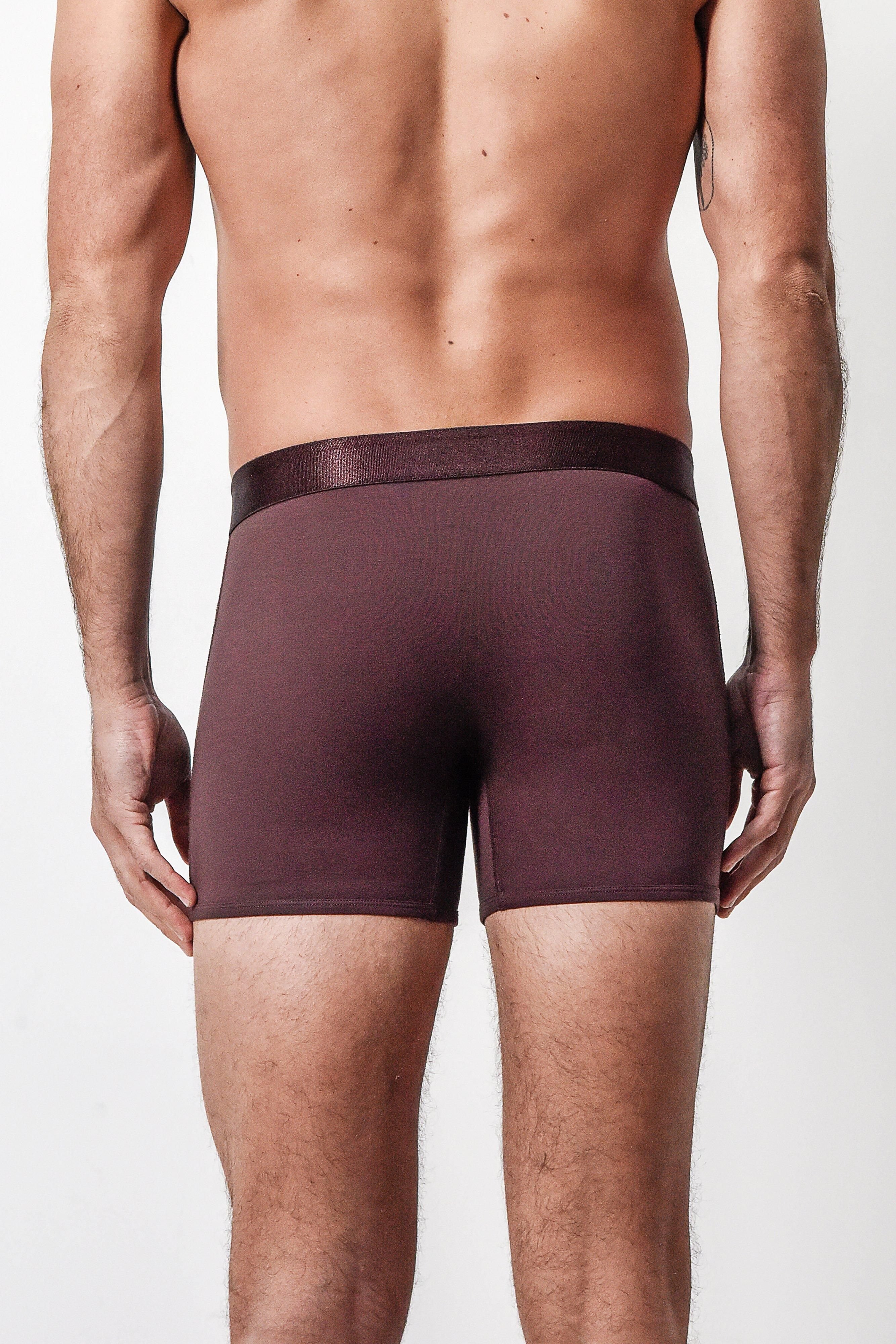 Arlo Hudson Arlo Hudson Men's Plain Tencel™ Trunk in Maroon - 2