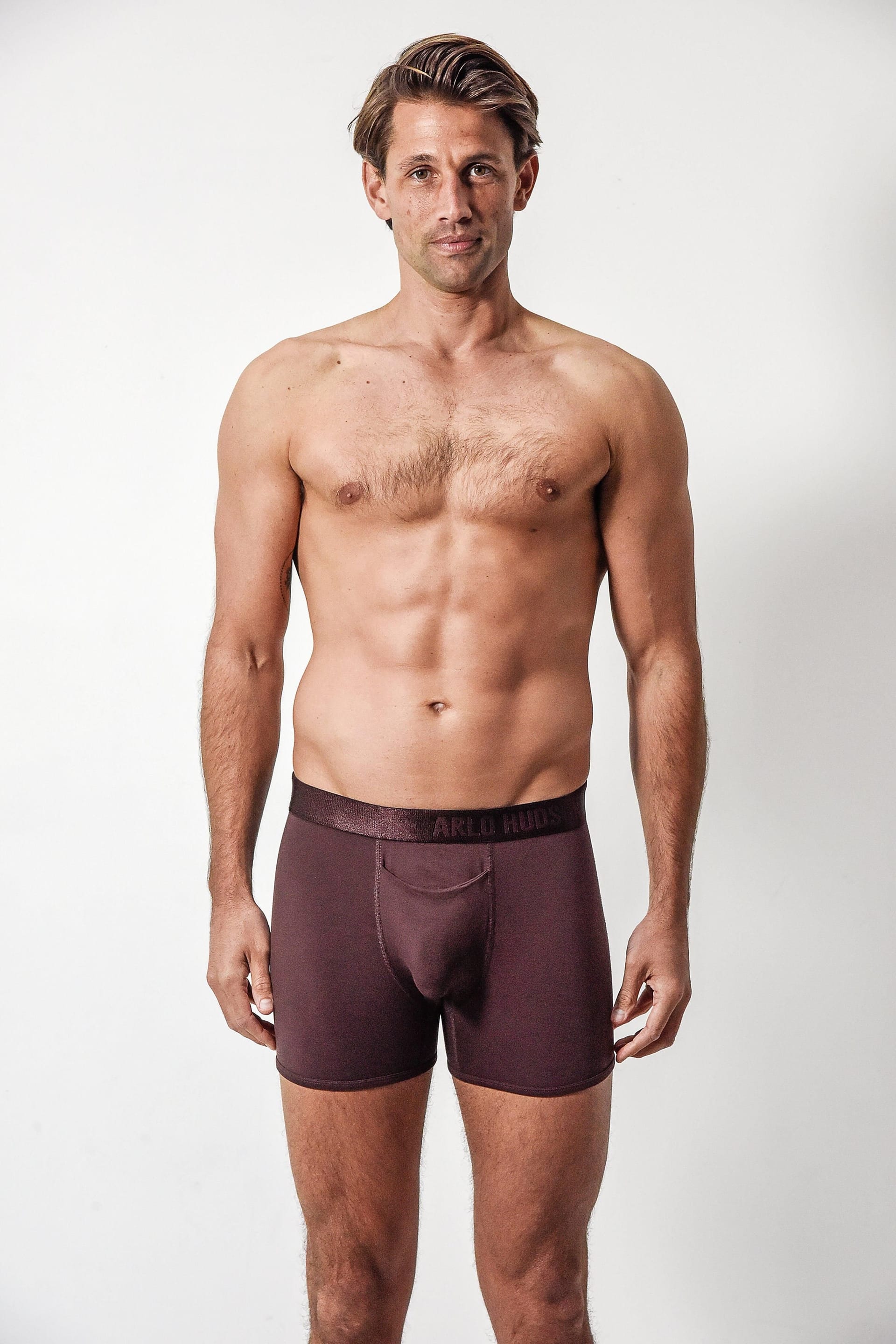 Arlo Hudson Arlo Hudson Men's Plain Tencel™ Trunk in Maroon - 4