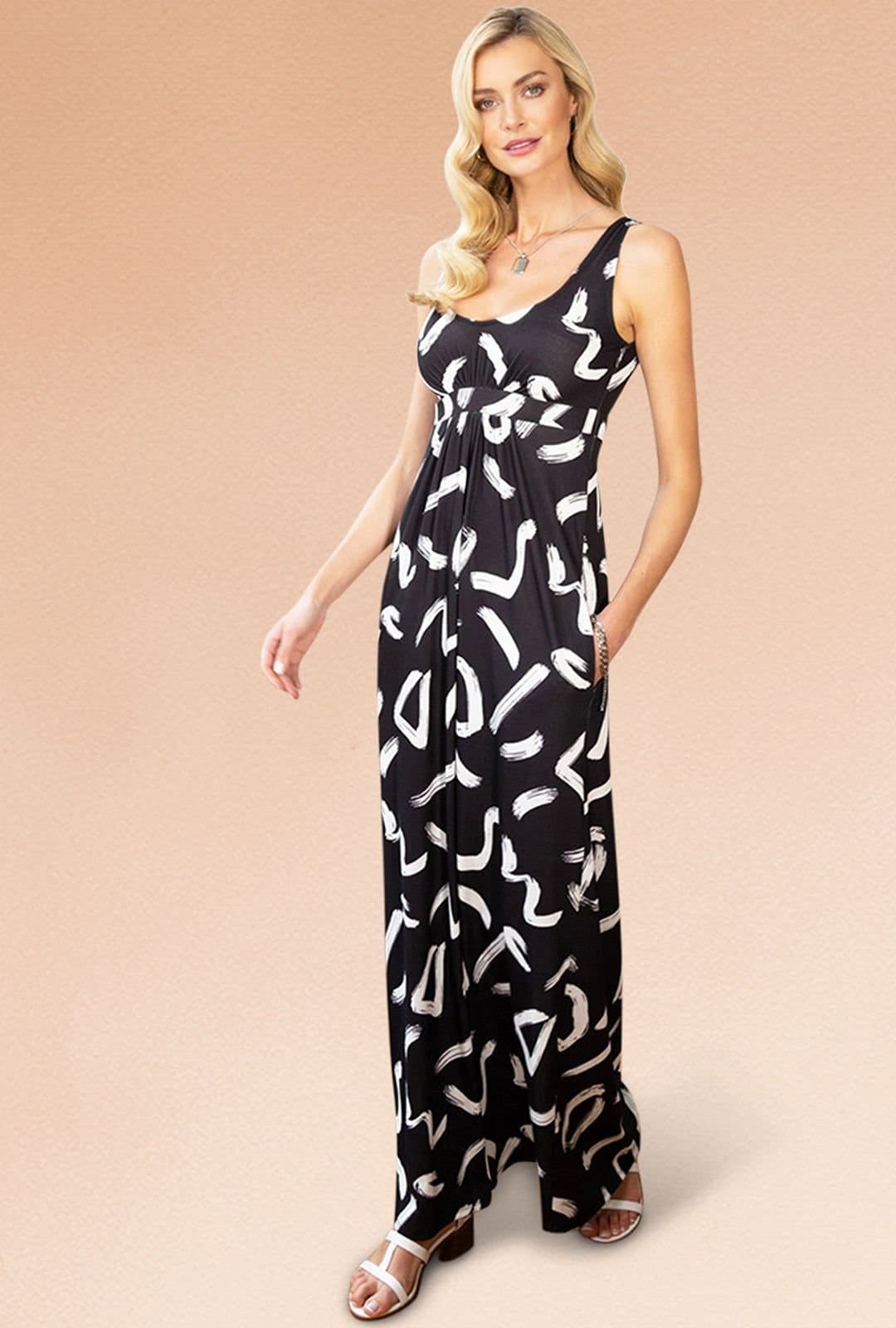Hot Squash Hot Squash Women's Empire Waist Maxi Dress in Black
