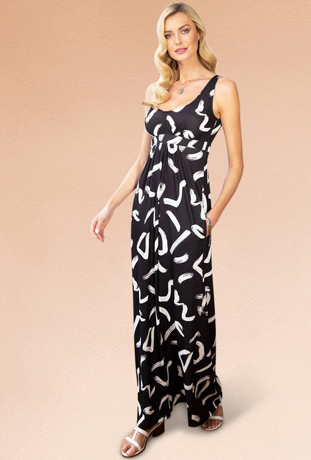 Hot Squash Hot Squash Women's Empire Waist Maxi Dress in Black - 3