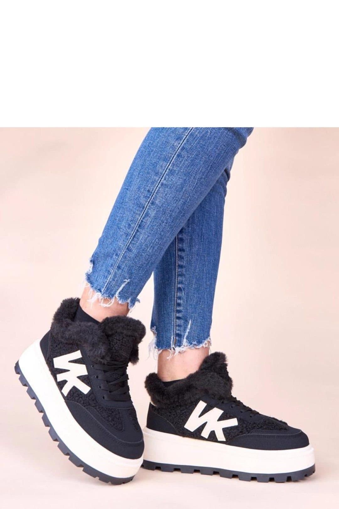 Love Lace Love Lace Women's Winter Sport Sneakers With Fur Lining & Grippy Sole Comfort in Black