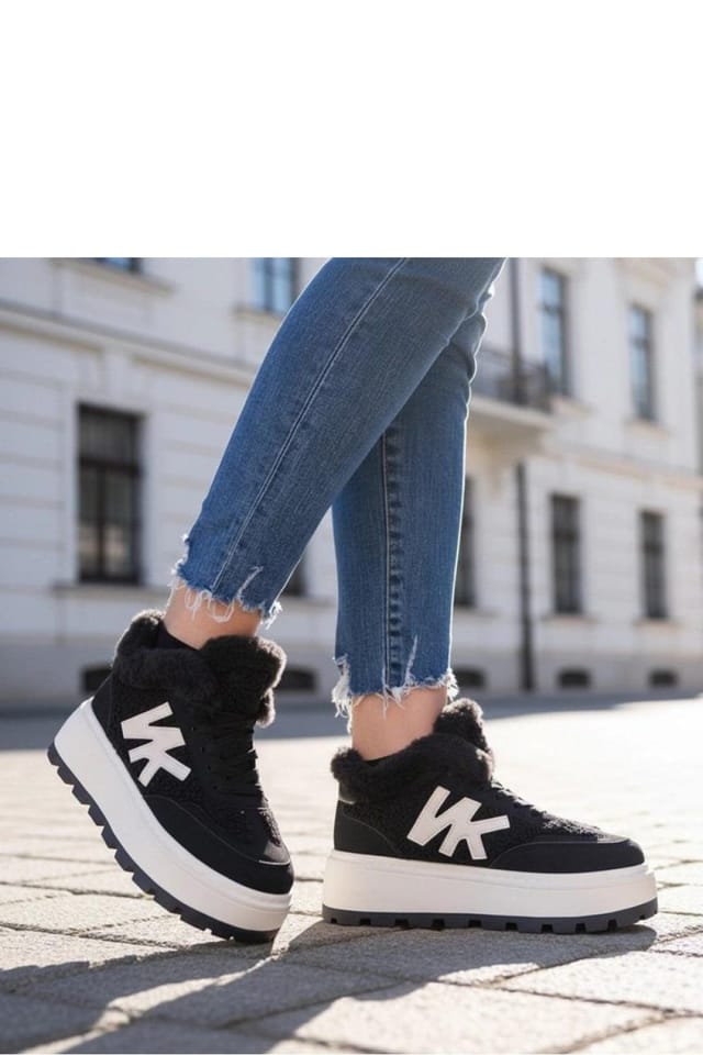 Love Lace Love Lace Women's Winter Sport Sneakers With Fur Lining & Grippy Sole Comfort in Black - 2