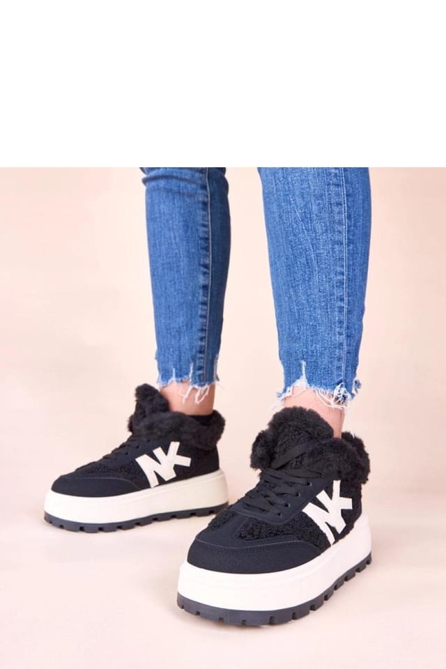 Love Lace Love Lace Women's Winter Sport Sneakers With Fur Lining & Grippy Sole Comfort in Black - 3