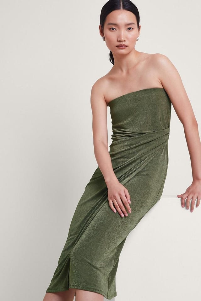 Monsoon Monsoon Women's Billi Bandeau Dress in Green - 3