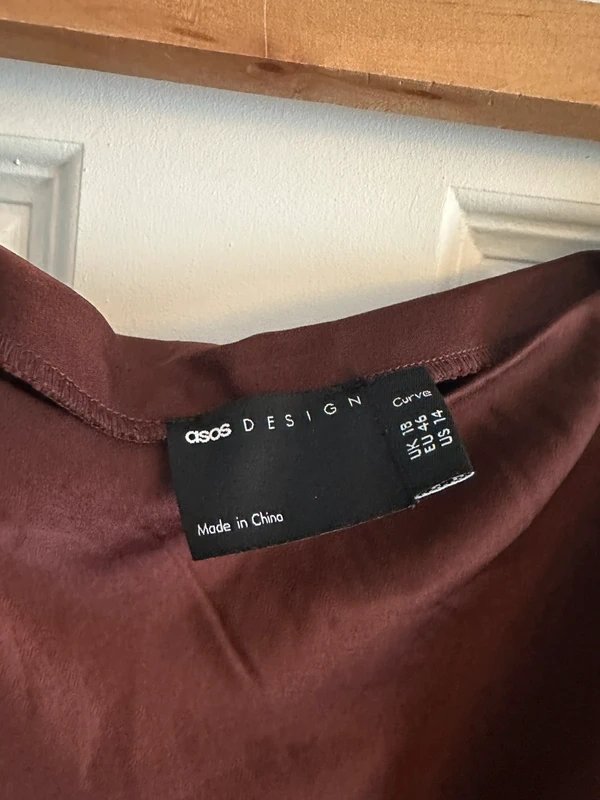 ASOS ASOS Satin Brown Maxi Skirt - 1