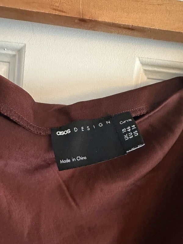 ASOS ASOS Satin Brown Maxi Skirt