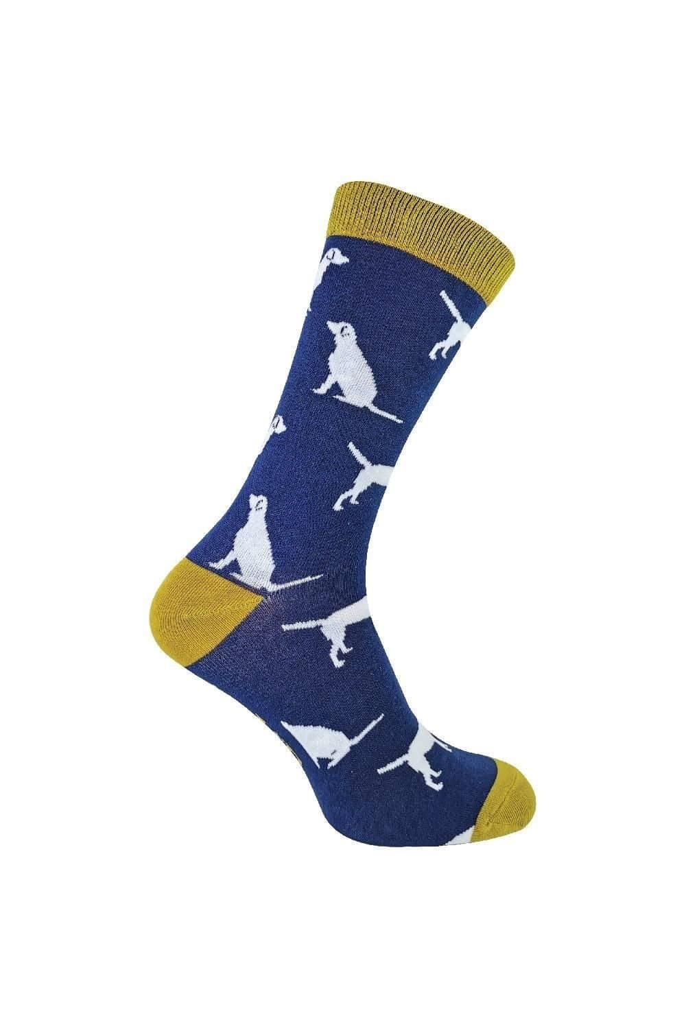 Mr Heron Mr Heron Navy Dog Pattern Bamboo Socks for Men
