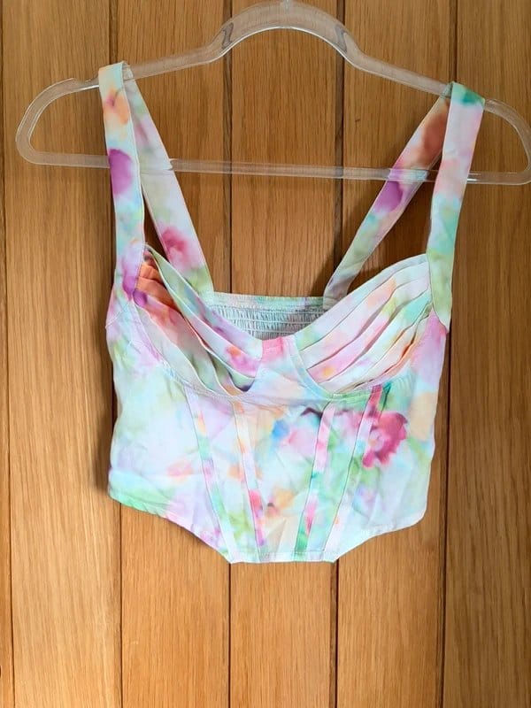 ASOS Multi Floral Tie-Dye Corset