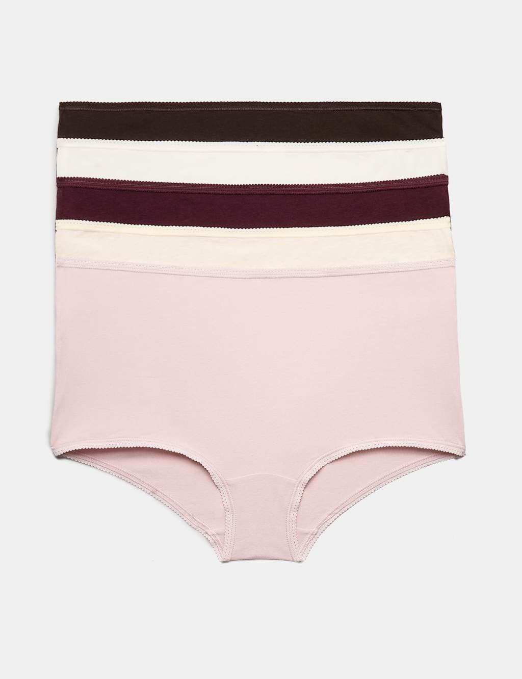 Marks & Spencer M&S 5pk Cotton Lycra® High Rise Shorts Bitter Chocolate