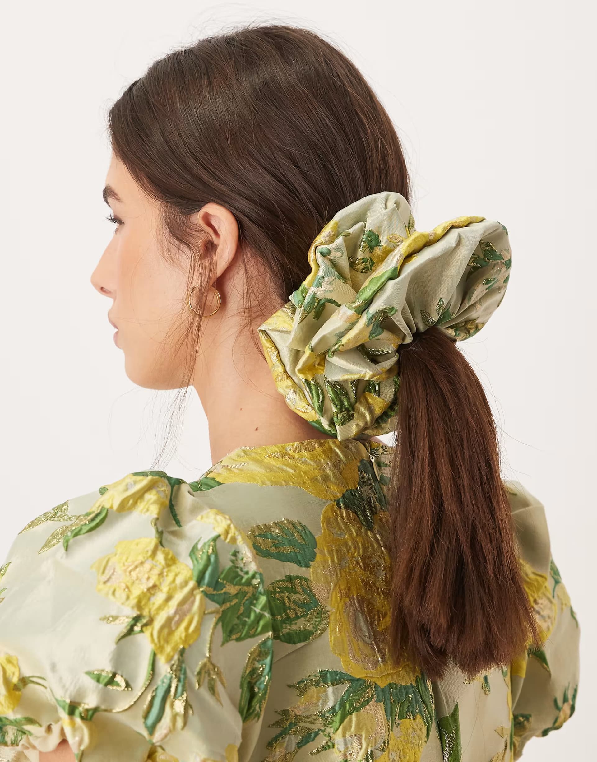 ASOS Dream Sister Jane exclusive dress with matching scrunchie in lime floral