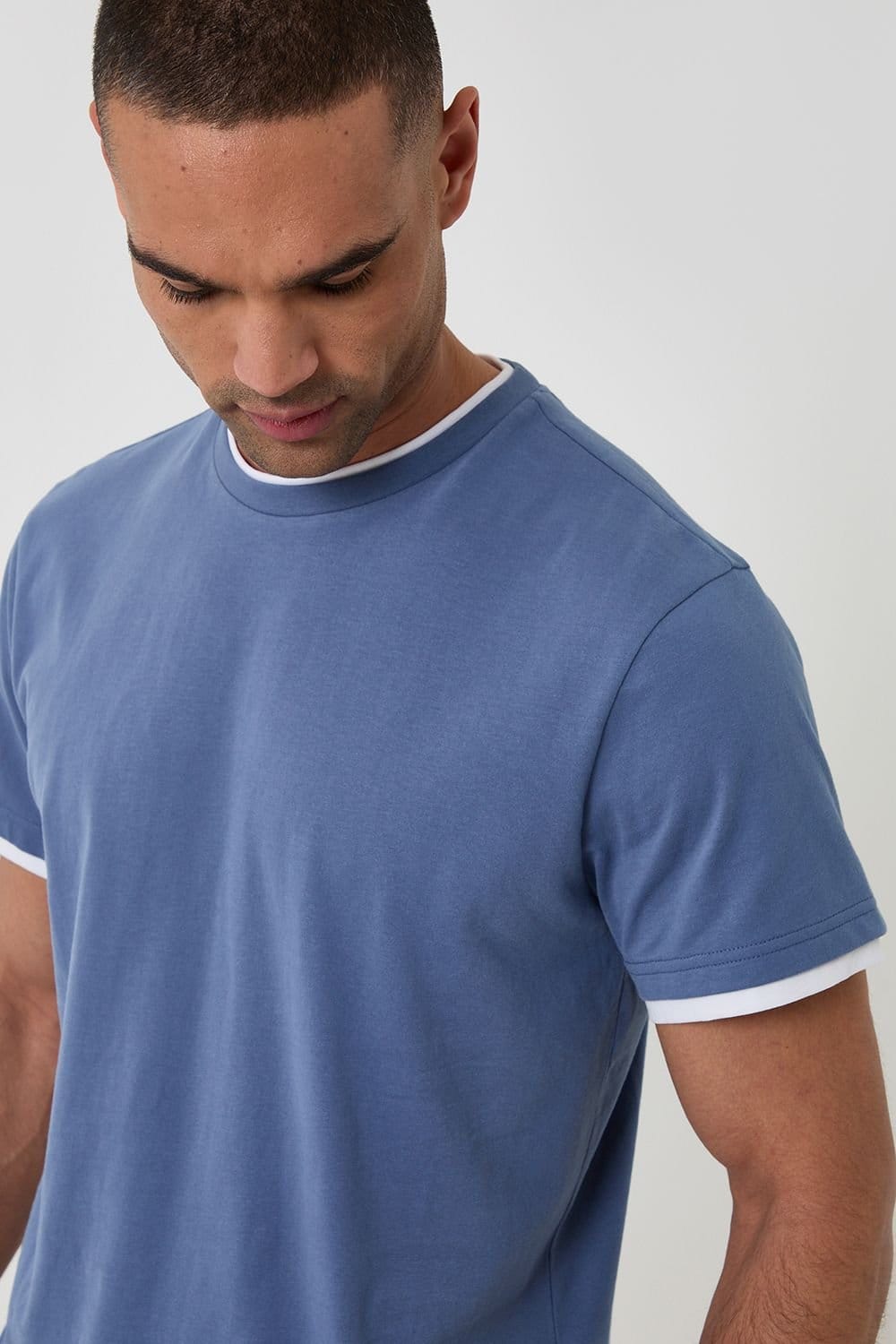 Threadbare threadbare Men's Cotton Mock Layer Short Pyjama Set in Blue - 4