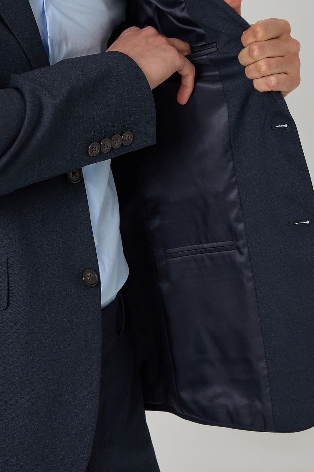 Threadbare Threadbare Men's Regular Fit Single Breasted Blazer in Navy - 4