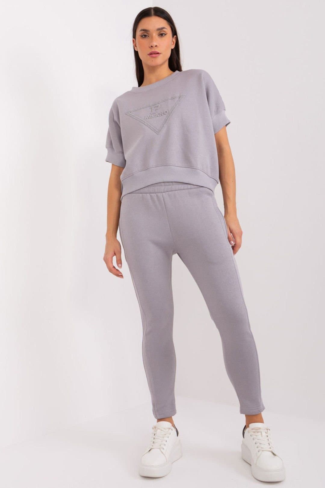 Love Lace Love Lace Women's Insulated Cotton Blend Sweatshirt Pant Set in Grey