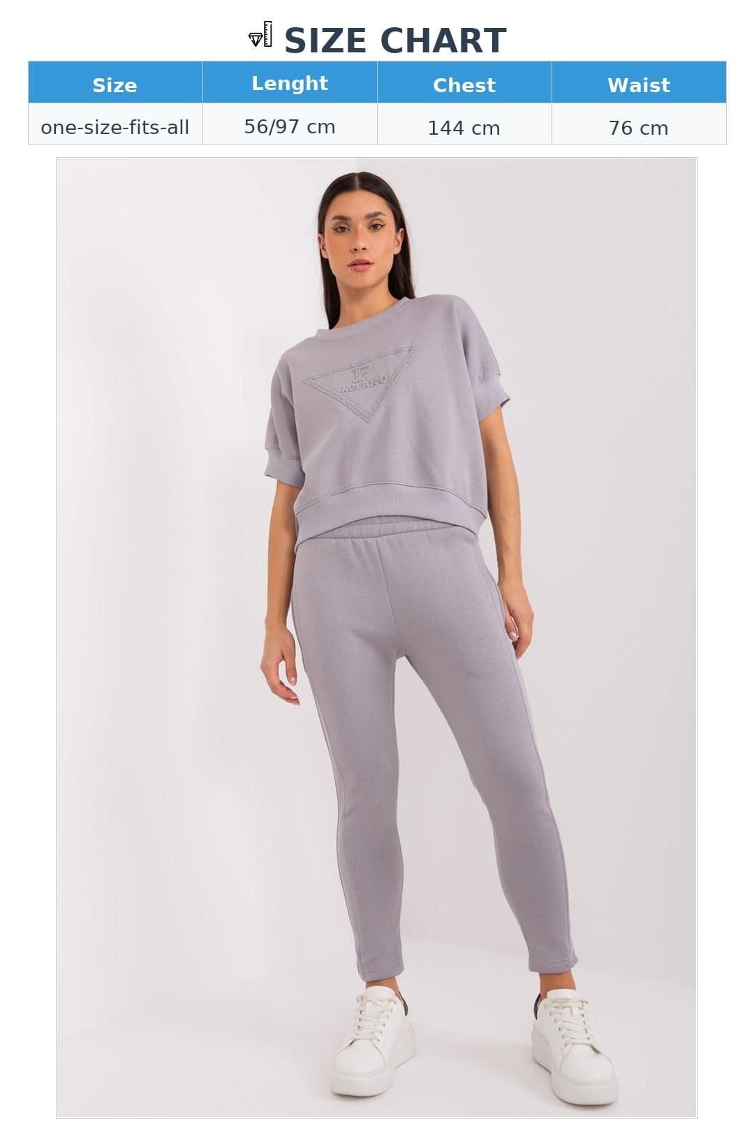 Love Lace Love Lace Women's Insulated Cotton Blend Sweatshirt Pant Set in Grey - 4