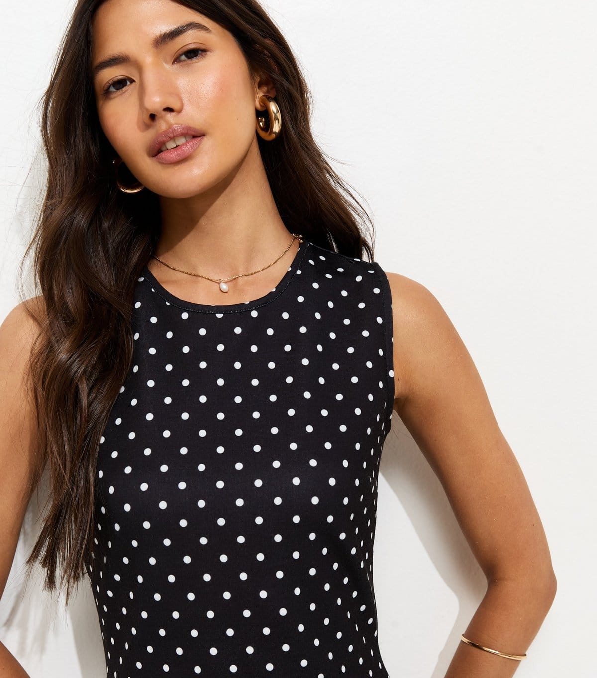 New Look Women's Black Polka Dot Tie Back Mini Dress New Look - 4