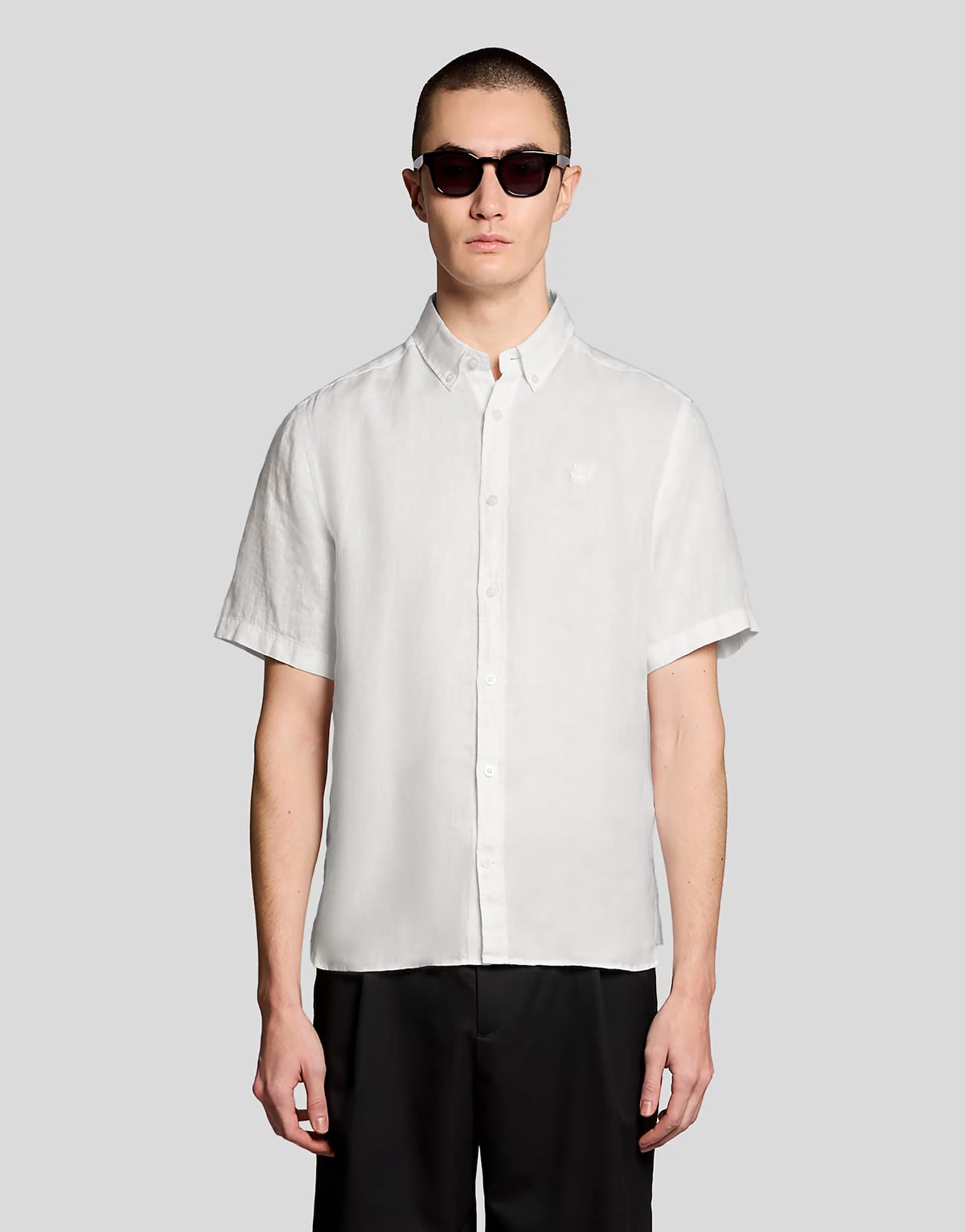 ASOS Lyle & Scott Ss woven shirts short sleeve linen shirt in 626 white