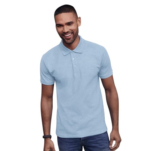 SG SG Men's Ring-Spun Cotton Short Sleeve Polo Shirt in Blue - 2