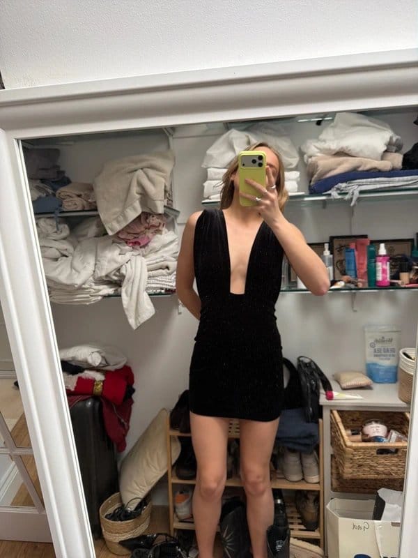 ASOS Black Velvet Bodycon Dress