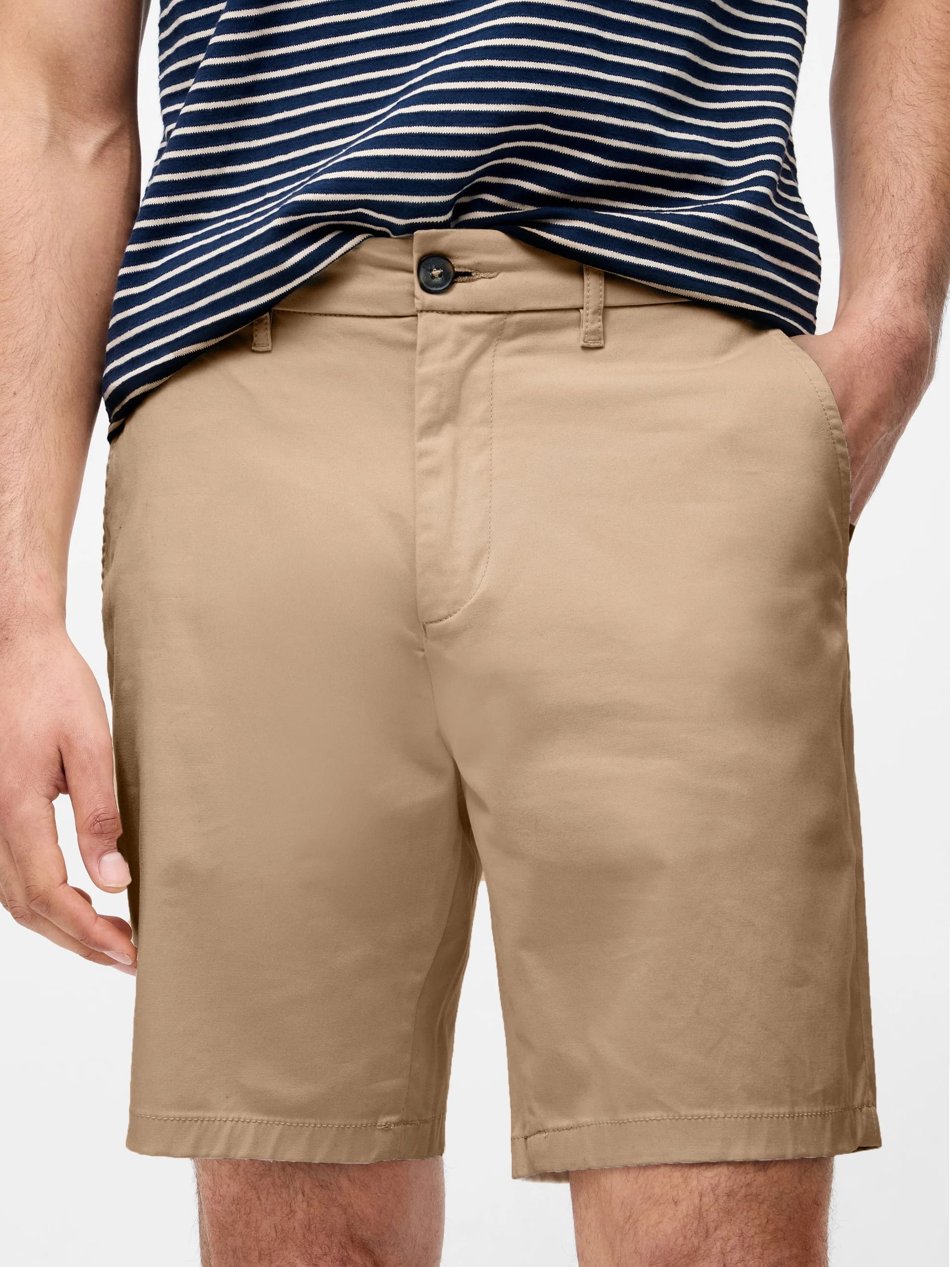 French Connection Cotton Stretch Chino Shorts Light Tobacco