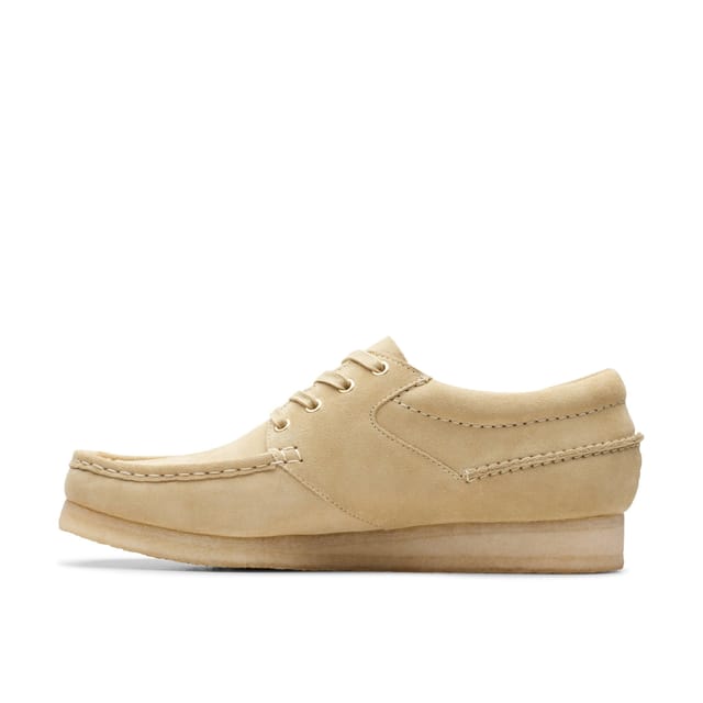 Clarks Clarks Men's Wallabee Boat Maple Suede Wallabee, Boat Shoes, Lace Up in Beige - 2