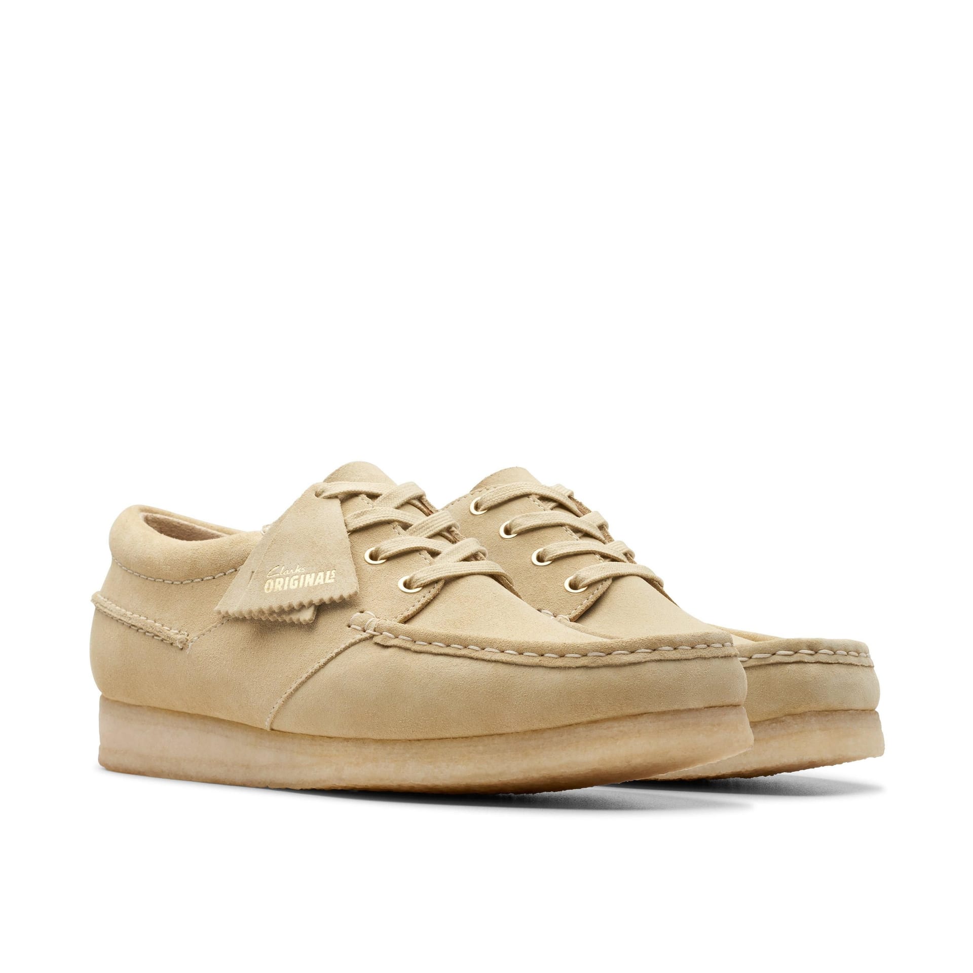 Clarks Clarks Men's Wallabee Boat Maple Suede Wallabee, Boat Shoes, Lace Up in Beige - 4