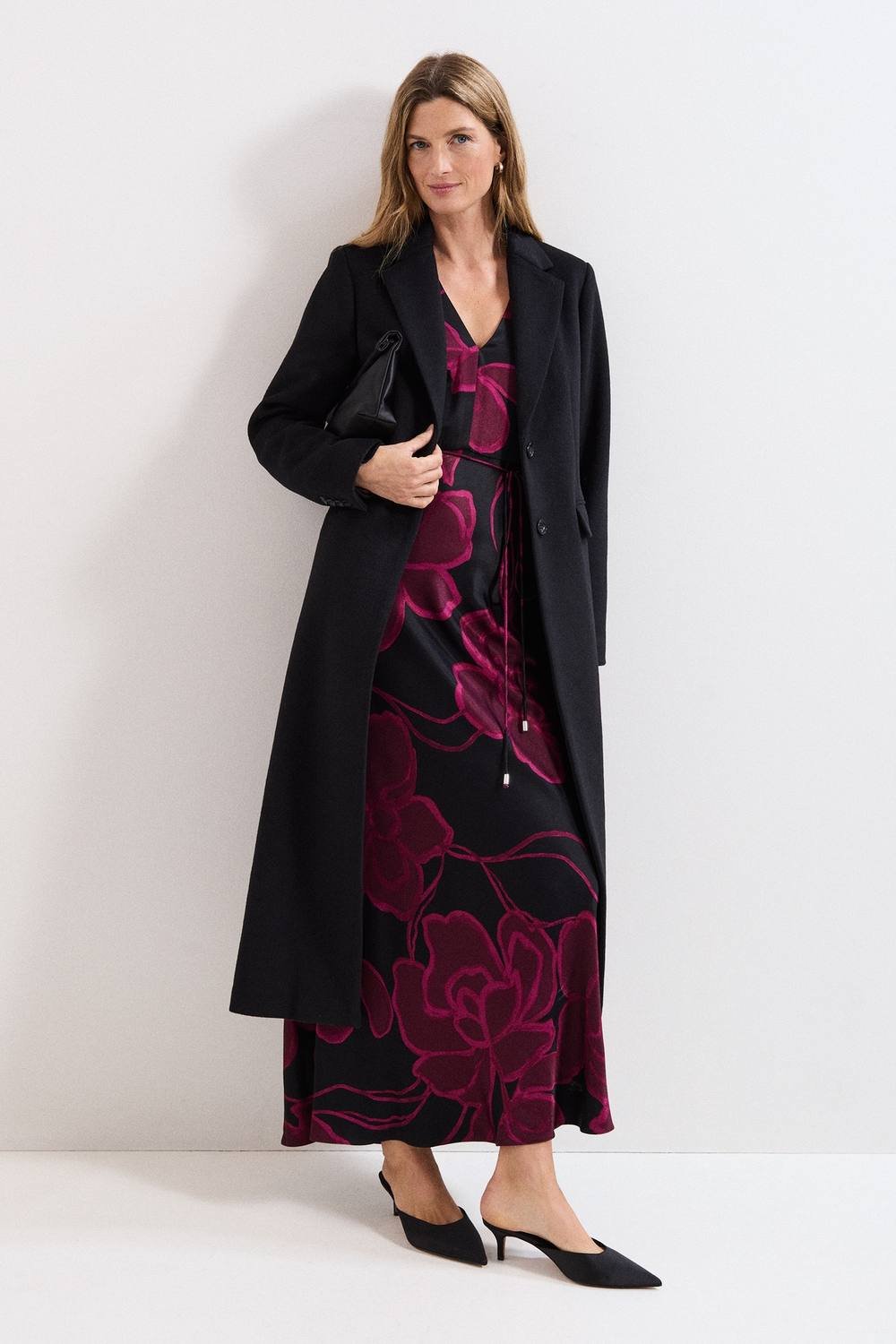 Phase Eight Phase Eight Women's Lydia Long Wool Coat in Black - 4