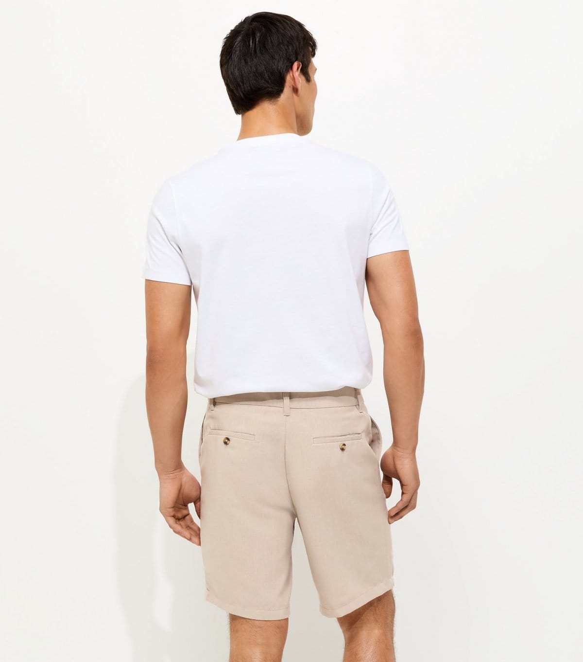 New Look Men's Stone Regular Linen Look Shorts New Look - 4
