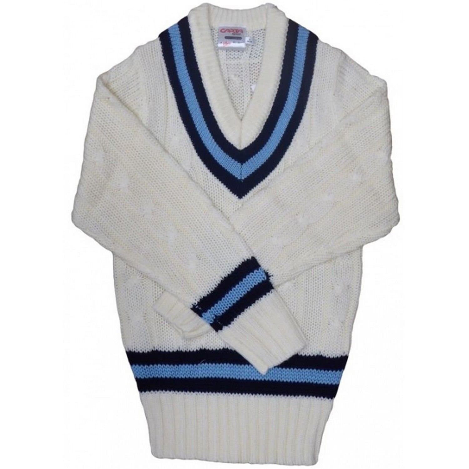 Carta Sport Carta Sport White Cricket Jumper in Acrylic