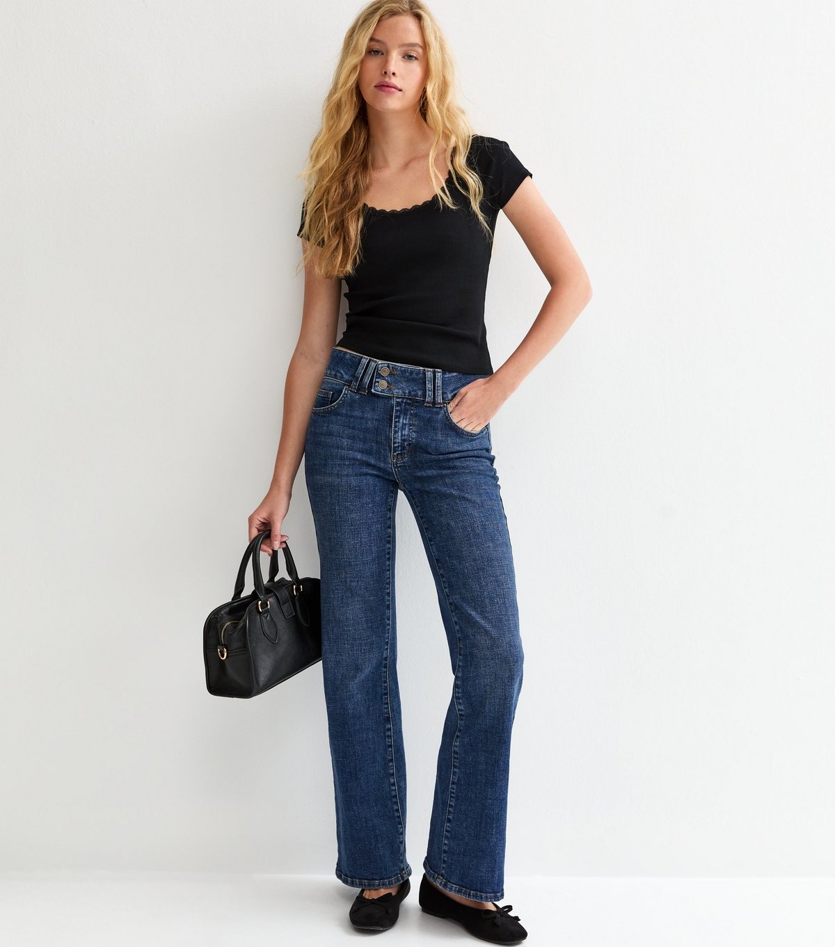 New Look Women's Black Lace Trim Scoop Neck T-Shirt New Look - 3