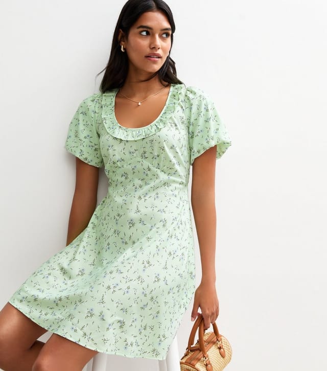 New Look Women's Blue Floral Print Mini Dress New Look - 2