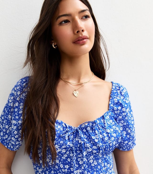 New Look Women's Blue Floral Print Mini Dress New Look - 3