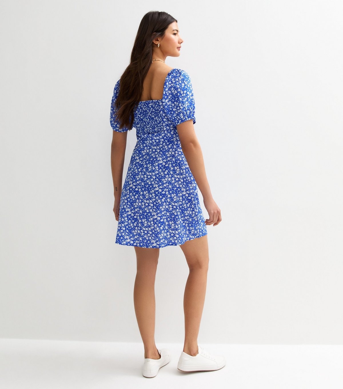 New Look Women's Blue Floral Print Mini Dress New Look - 4