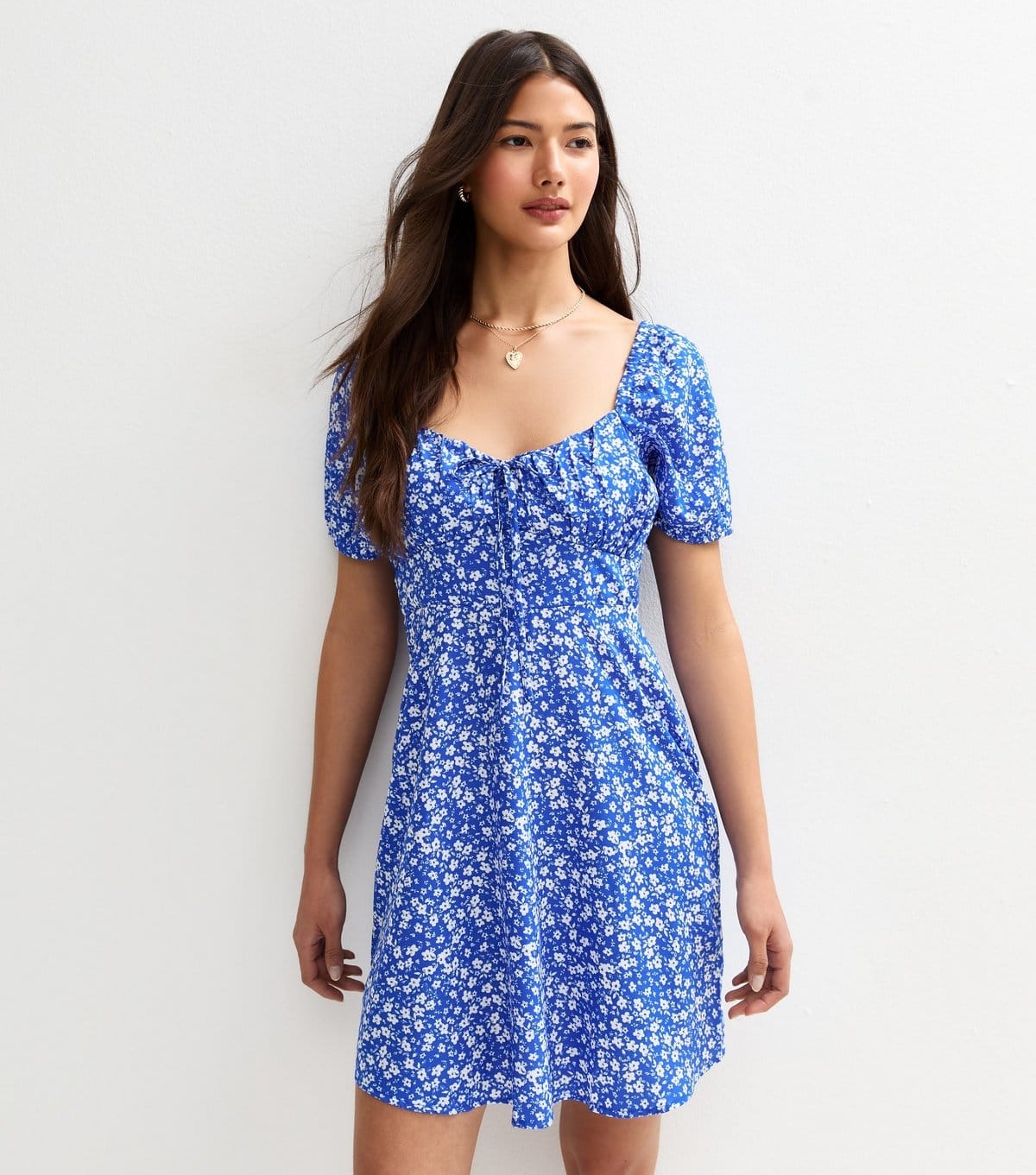 New Look Women's Blue Floral Print Mini Dress New Look - 4