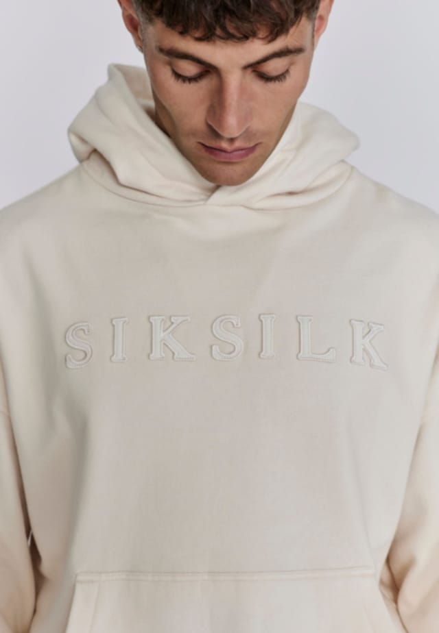 SikSilk SikSilk Men's Ecru Applique Hoodie - 2