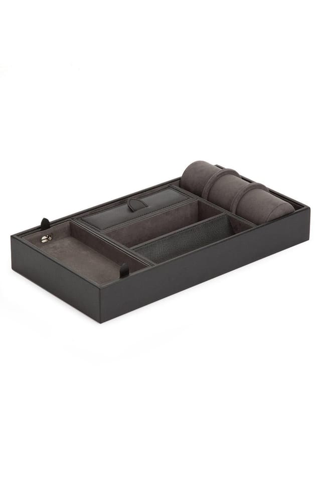 Wolf WOLF Men's Blake Valet Tray With Cuff in Dark Grey - 2
